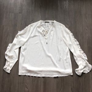 T Tahari Ruffled Sleeve Blouse NWT